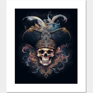 Baroque Pirate Skull: A Vintage Treasure Posters and Art